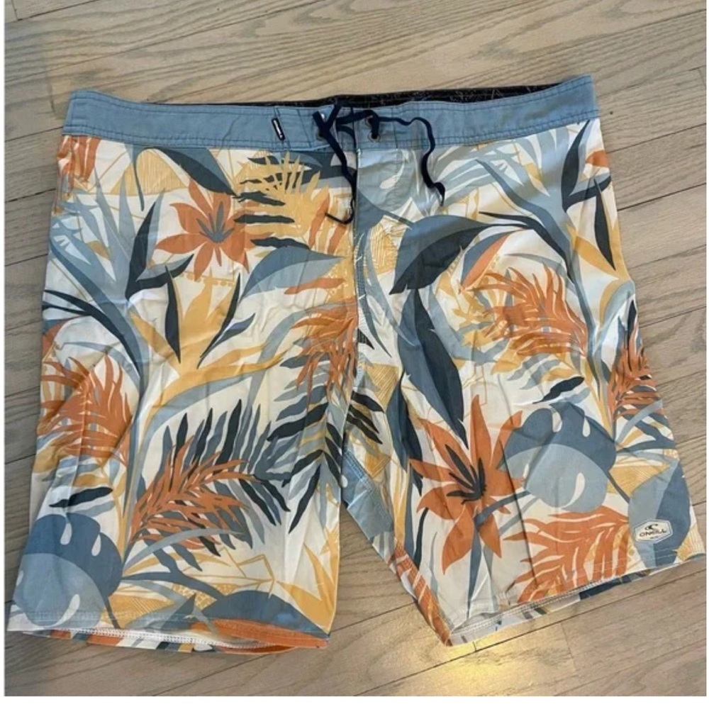 O'Neill - Swimsuit Blue Orange Hyperfreak Patron Board Shorts Beach sz 38” - Picture 3 of 9